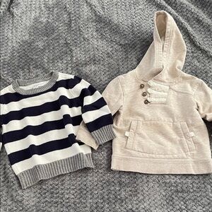 Baby boy Navy and Cream Striped Sweater 12-18months